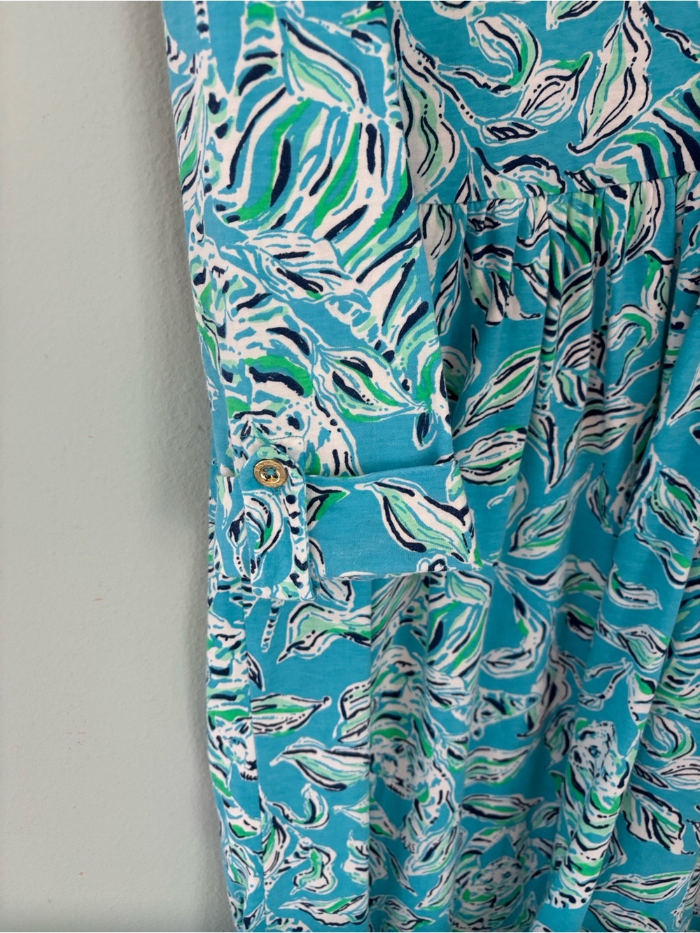 Lily Pulitzer Loran Swing Dress Turquoise Oasis Outa Line -Small - Picture 3 of 7